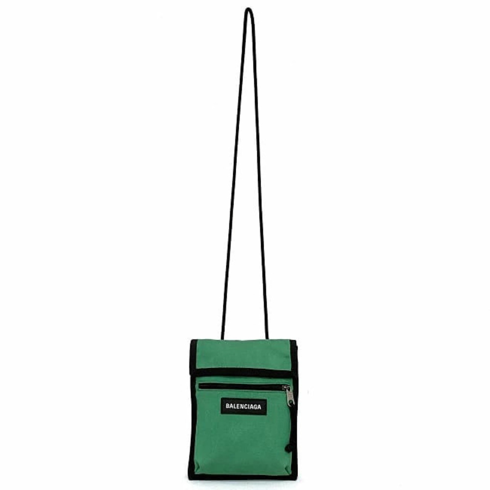 Balenciaga Shoulder Bag Phone Green Black Clutch Sacoche Crossbody - Picture 4 of 10